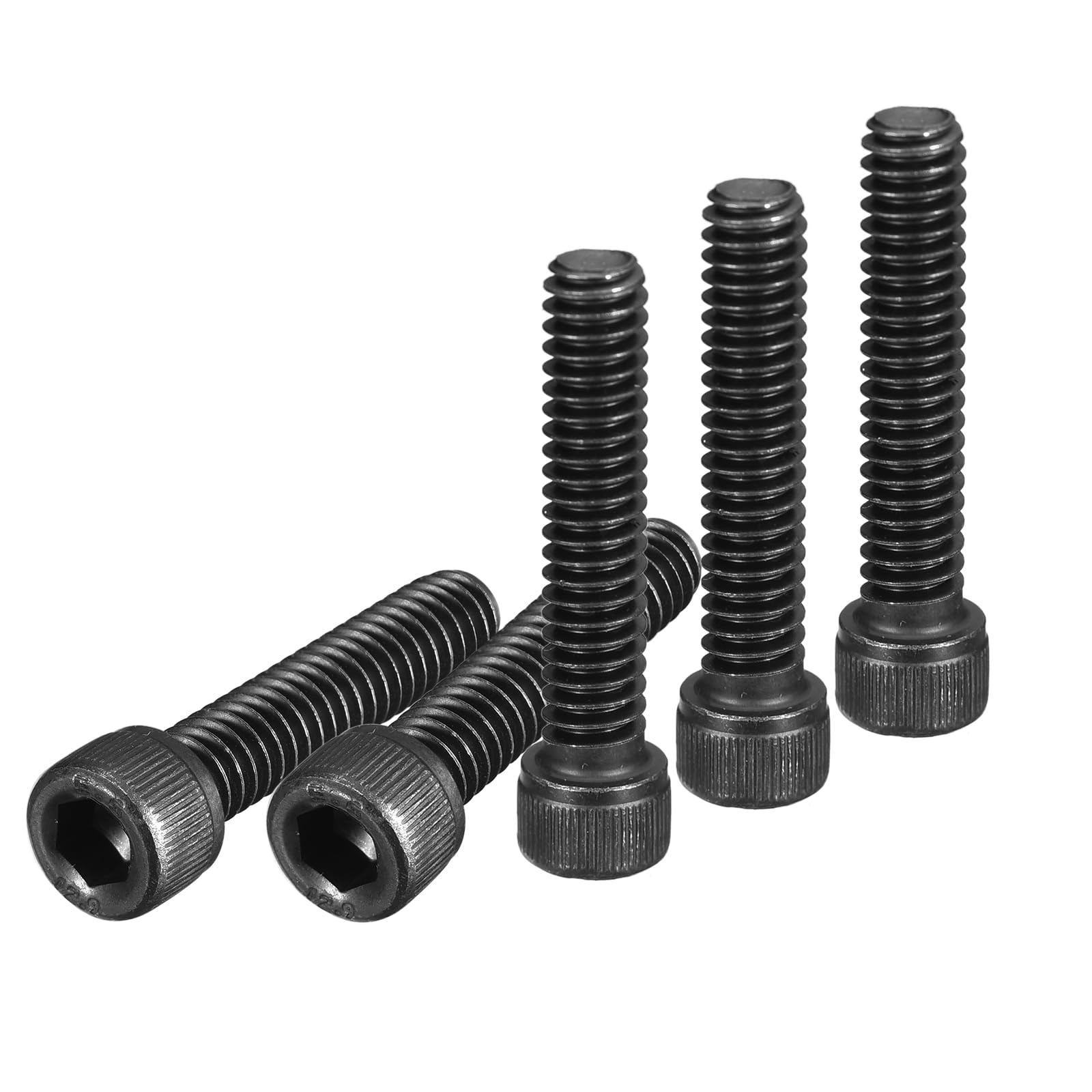 DTGN 1/4-20x1-1/4" śruby z łbem cylindrycznym, 25 sztuk 12,9 ze stali stopowej klasy śruba sześciokątna maszyna do wykańczania tlenku czarnego gwintu UNC w pełni gwintowany