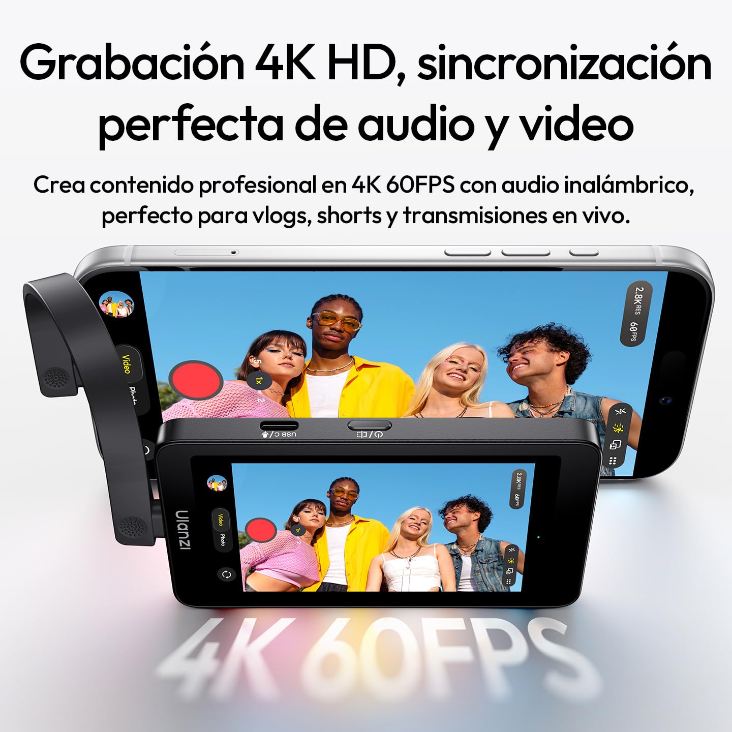 ULANZI VM1 Monitor Magnético para Selfie para Móvil, 4K 60 FPS Pantalla Magsafe para Vlog, Plug & Play, 3 Niveles de Brillo, USB-C 60W para iPhone 17-15, Cámara Trasera Android, TikTok Youtube