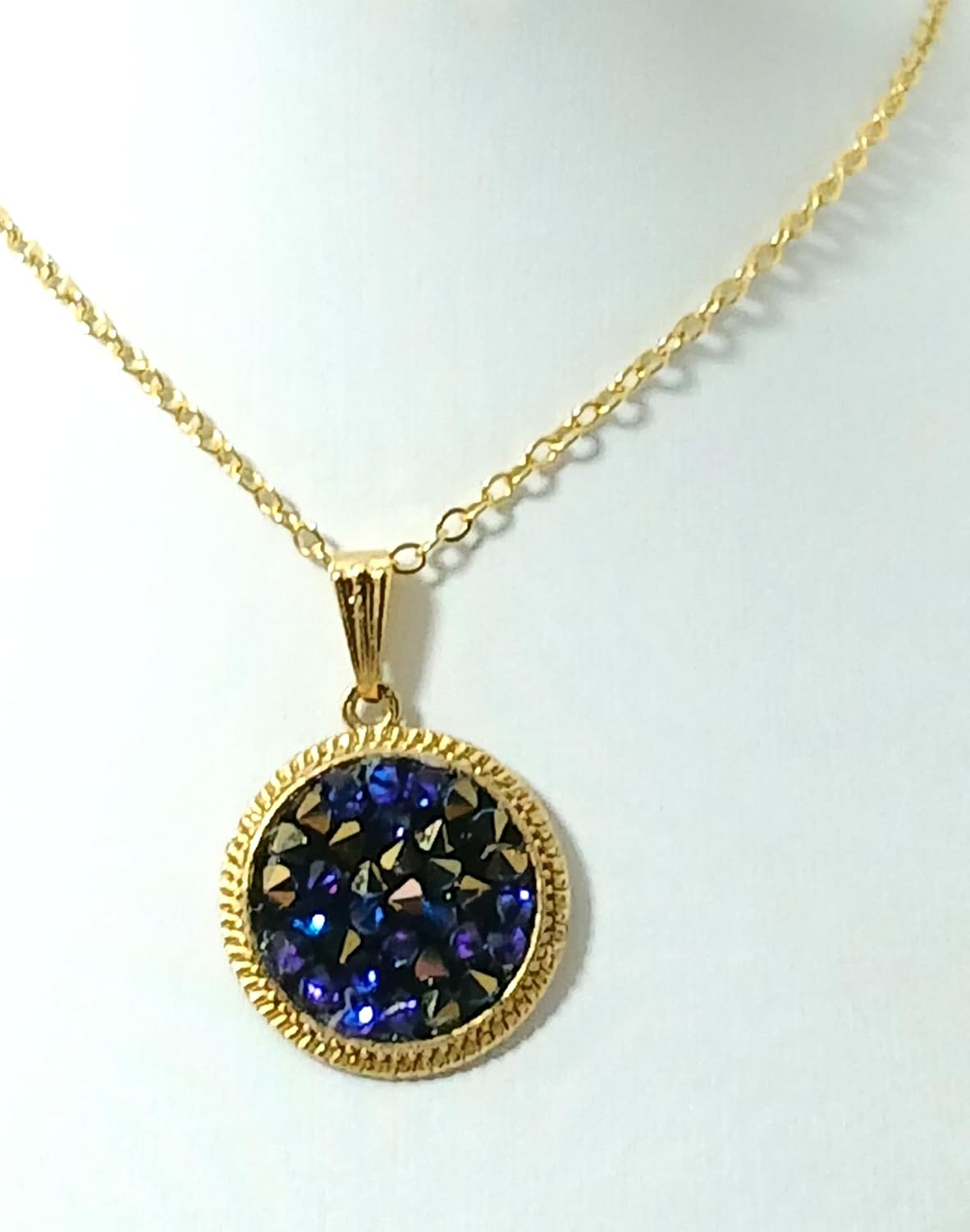 A SHER'S CREATION Elegant Stylish Blue Crystal Pendant Necklace for Women & Men – 14K Gold Plated Minimalist Jewelry with Austrian Crystals – Dainty Trendy Gift for Teens, Bridal, Everyday Wear - Image 8