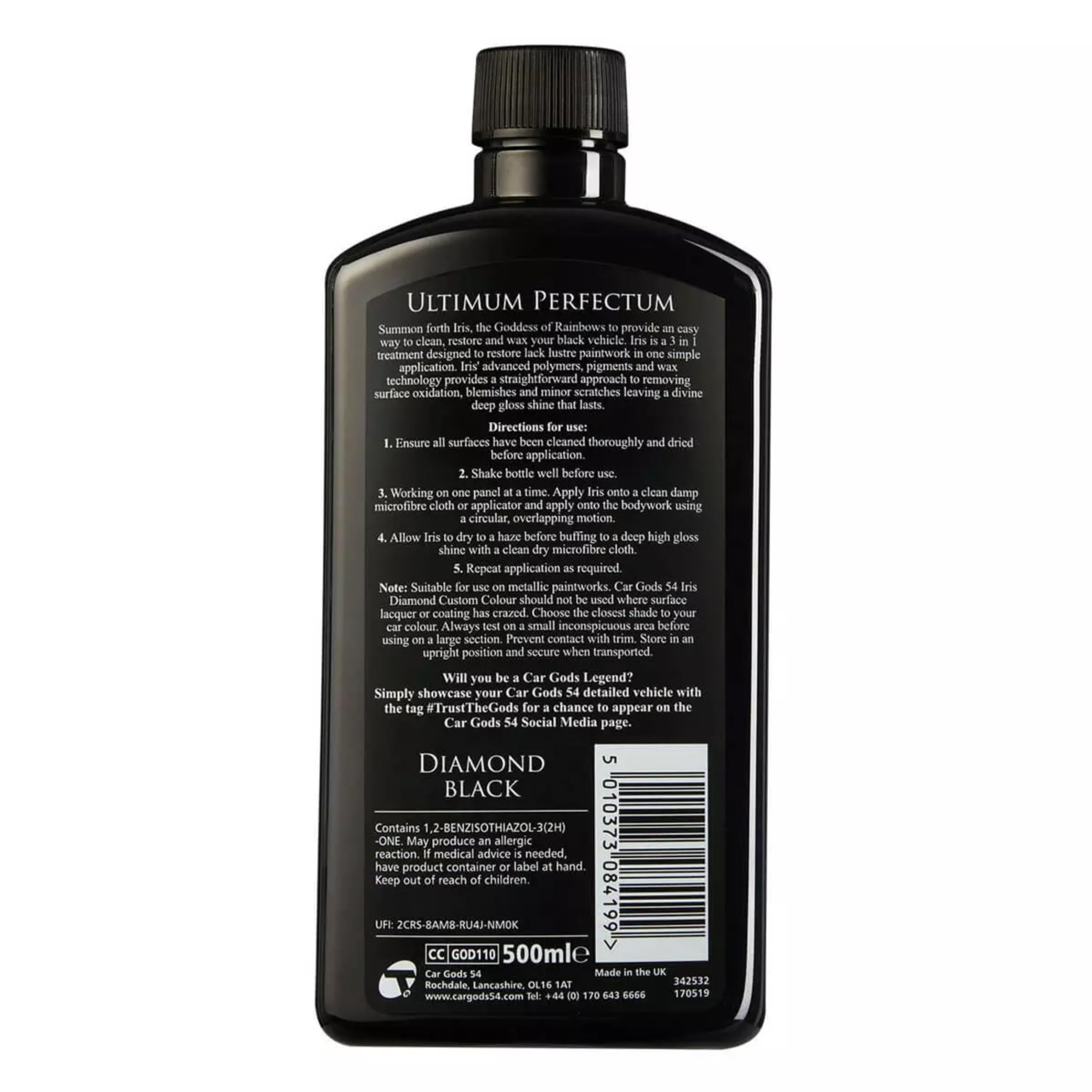 Car Gods Iris, Rénovateur peintures noires, 500ml
