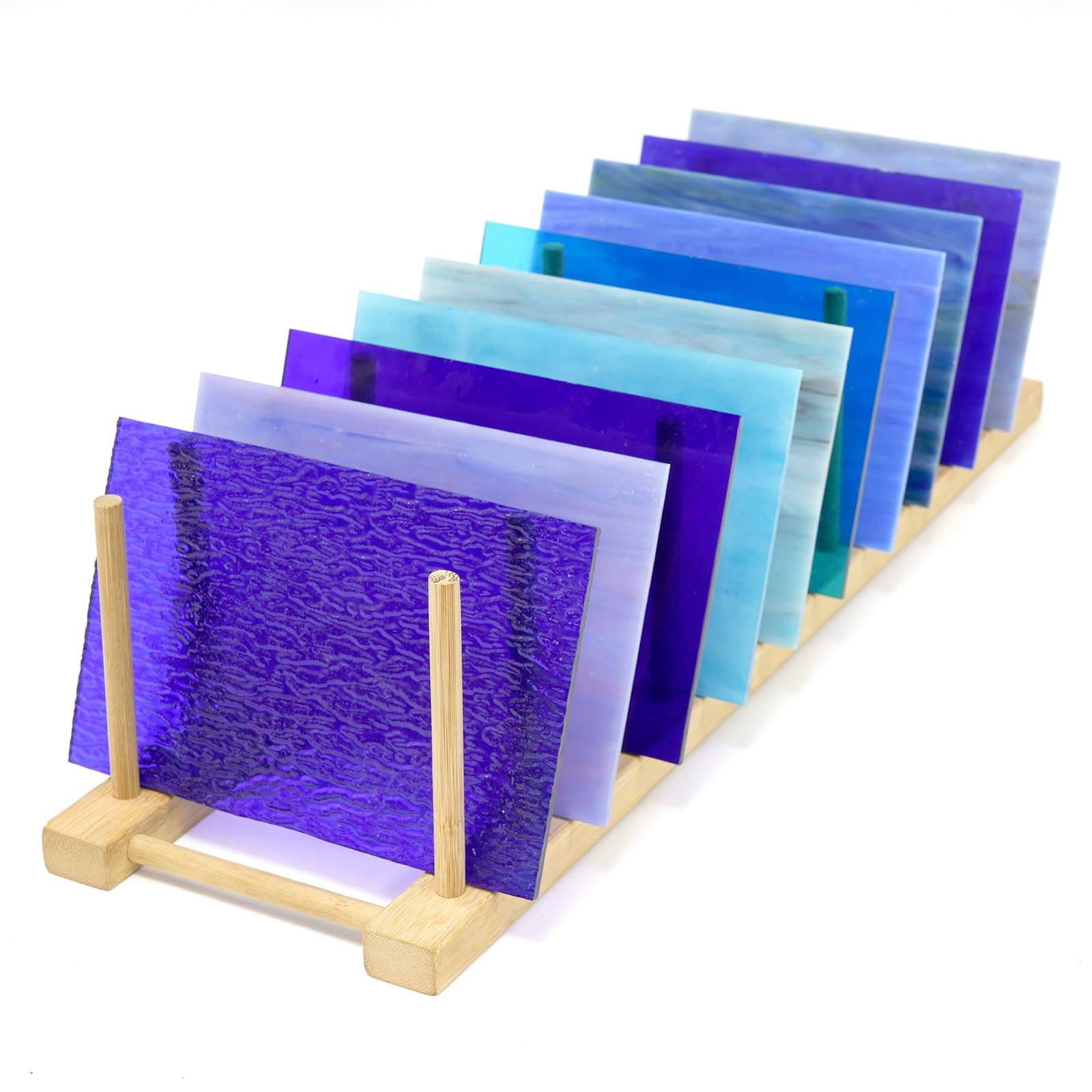 Lanyani Fogli Vetro Colorato Per Mosaico - 10x15 Cm, Assortimento Blu, Per Artigianato E Decorazione