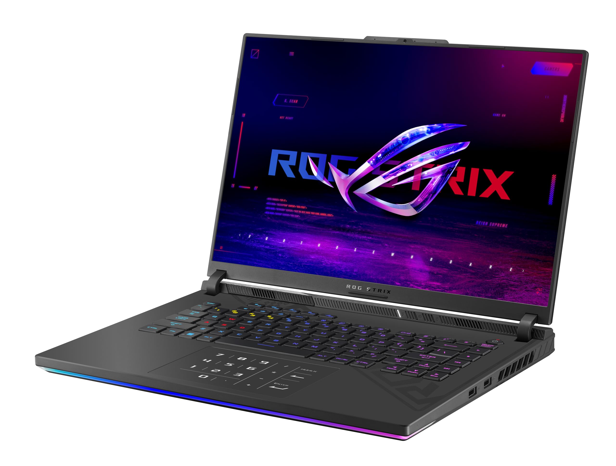 ASUS ROG STRIX-G16-G614JI-N3082W PC Portable Gamer 16" FHD+ 165Hz Intel Core i7-13650HX RTX 4070 8 GB TGP 140W 32Go RAM DDR5 1TO SSD MVMe M.2 PCIe4, Windows 11Home Clavier AZERTY Rétroéclaire RGB