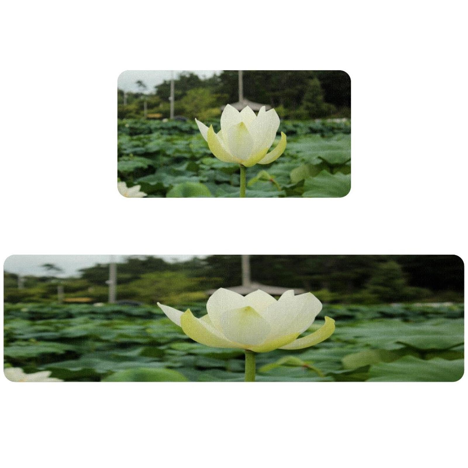 Tapis de cuisine lavable antidérapant absorbant lot de 2 lotus
