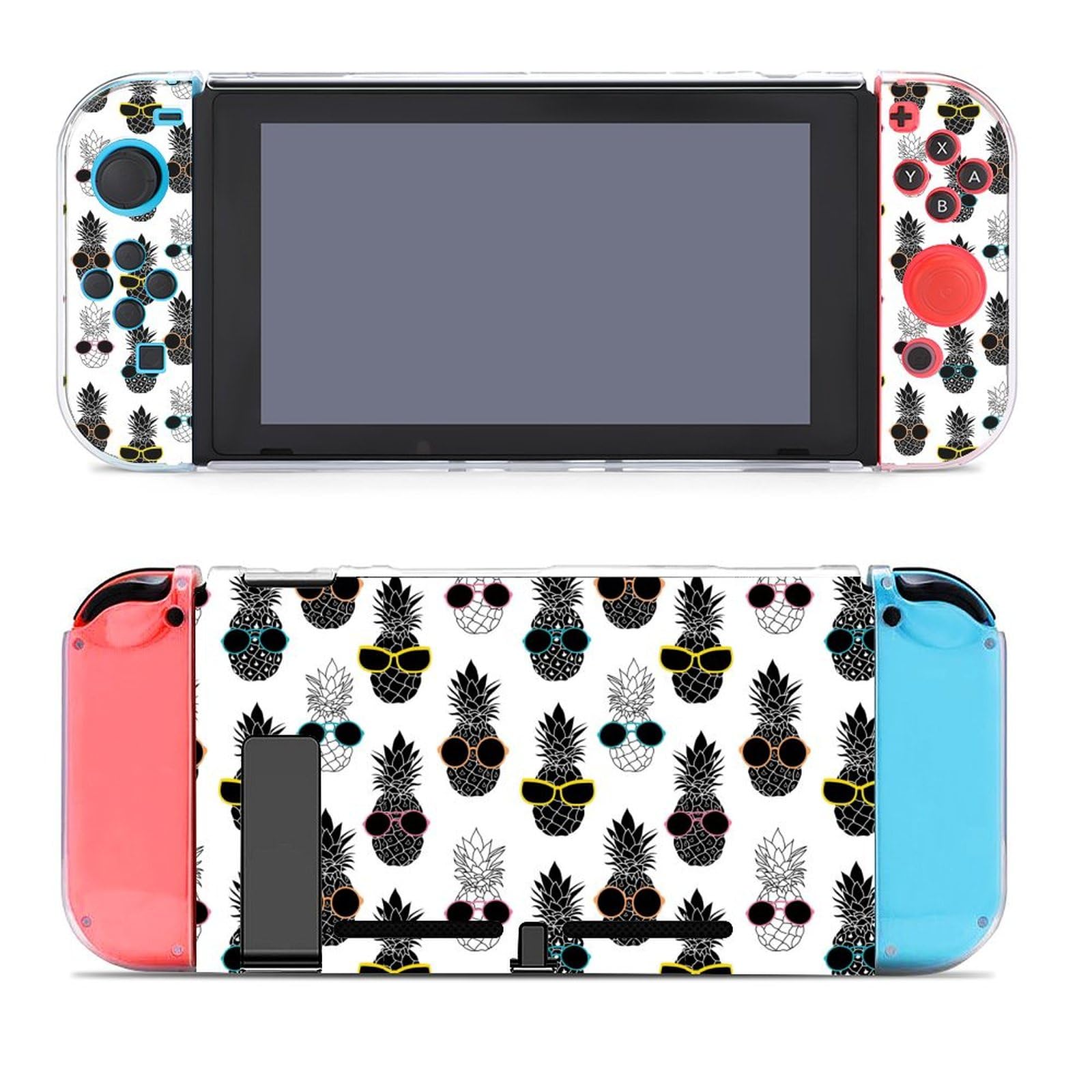 Generic Pineapples Wearing Sunglasses Compatible with Nintendo Switch 3 in 1 Hard Shell Shockproof Case Cover Protective Case