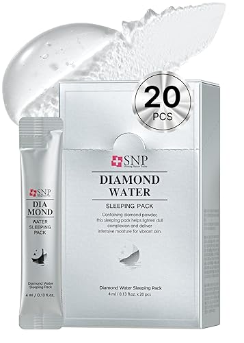SNP - Paquete de 20 unidades para dormir con agua de diamante, iluminadora y aprieta para todo tipo de piel seca, la mejor idea de regalo para mamá,