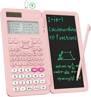 NEWYES Wissenschaftlicher Taschenrechner 417 Funktionen, Aufladbar, Rosa