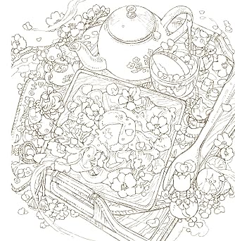 旅する幻想世界の花ぬり絵