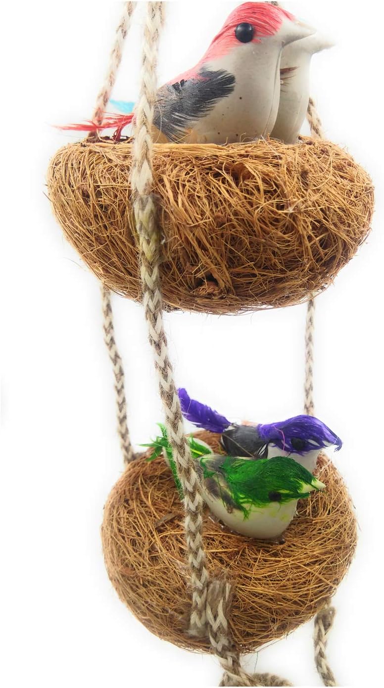 SHINDE EXPORTS Decorative Artificial Birds Nest Hanging Made of Natural Grass Best for Balcony Home Decor and Gifting