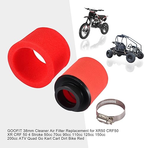 Miniatura 5 de GOOFIT Filtro de aire limpiador de 1.496 pulgadas de repuesto para XR50 CRF50 XR CRF 50 4 tiempos 50cc 70cc 90cc 110cc 125cc 150cc 200cc ATV Quad Go