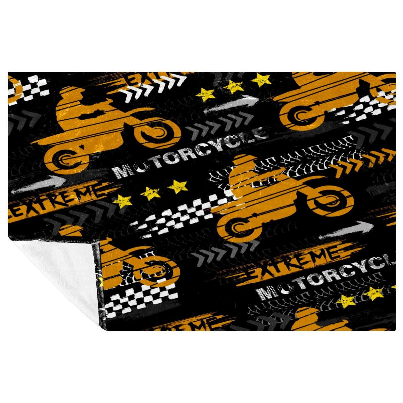Couverture moto grunge 150x100 cm idéale pour vos soirées canapé et camping sauvage
