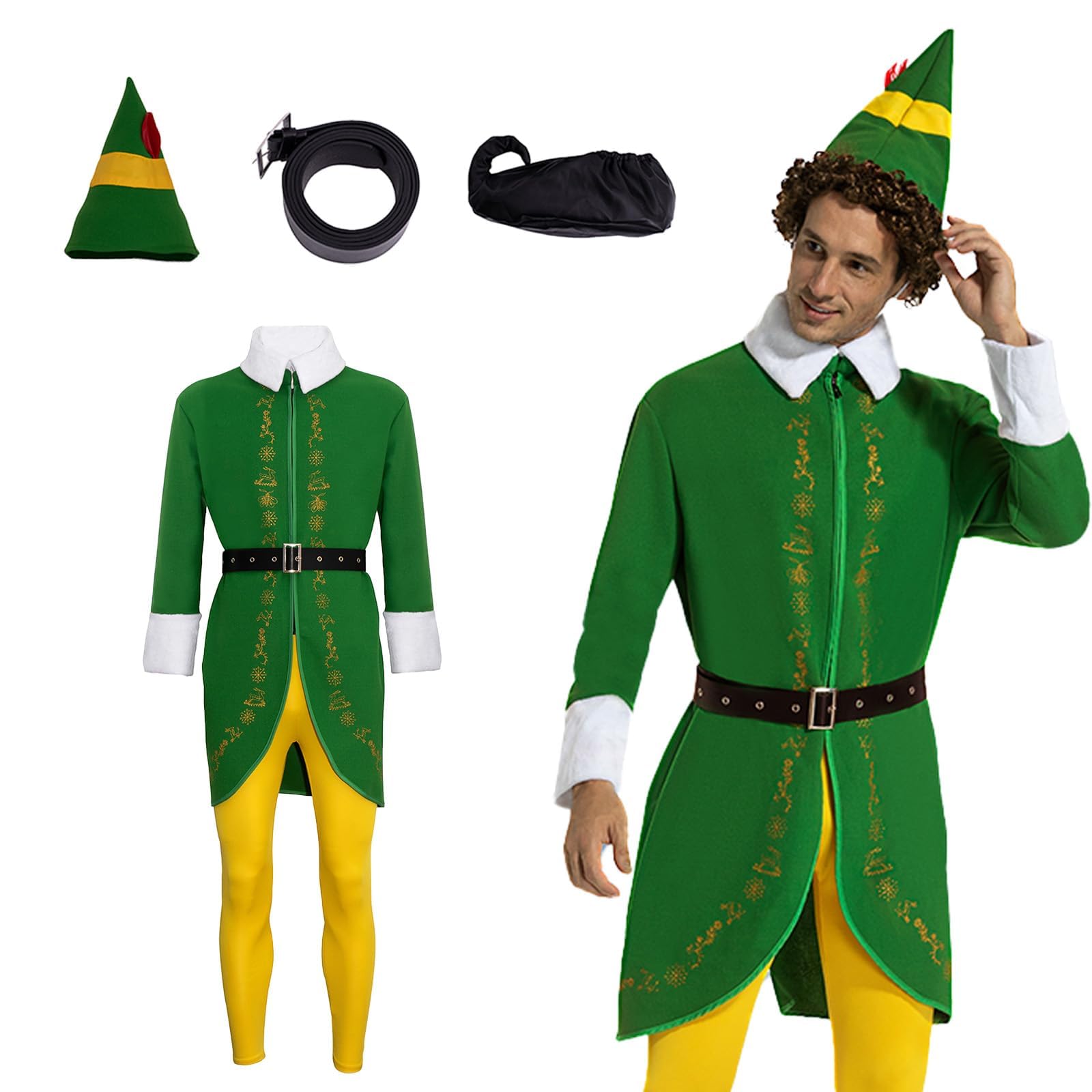 Xambop Weihnachtself KostüM,WeihnachtskostüM Elfen Kostüm für Weihnachtsfeier Cosplay