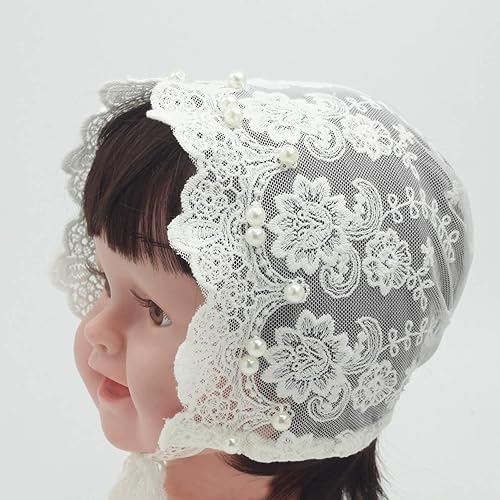 Miniatura 6 de Gorro de encaje blanco para bebé, gorro para niña recién nacida, sombrero de verano