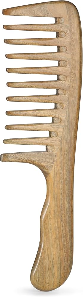 天然木製　ヘアコーム 並びに ワイドトゥースコームのセット 天然木製ヘアコーム 並びに 天然木製ワイドトゥースコーム