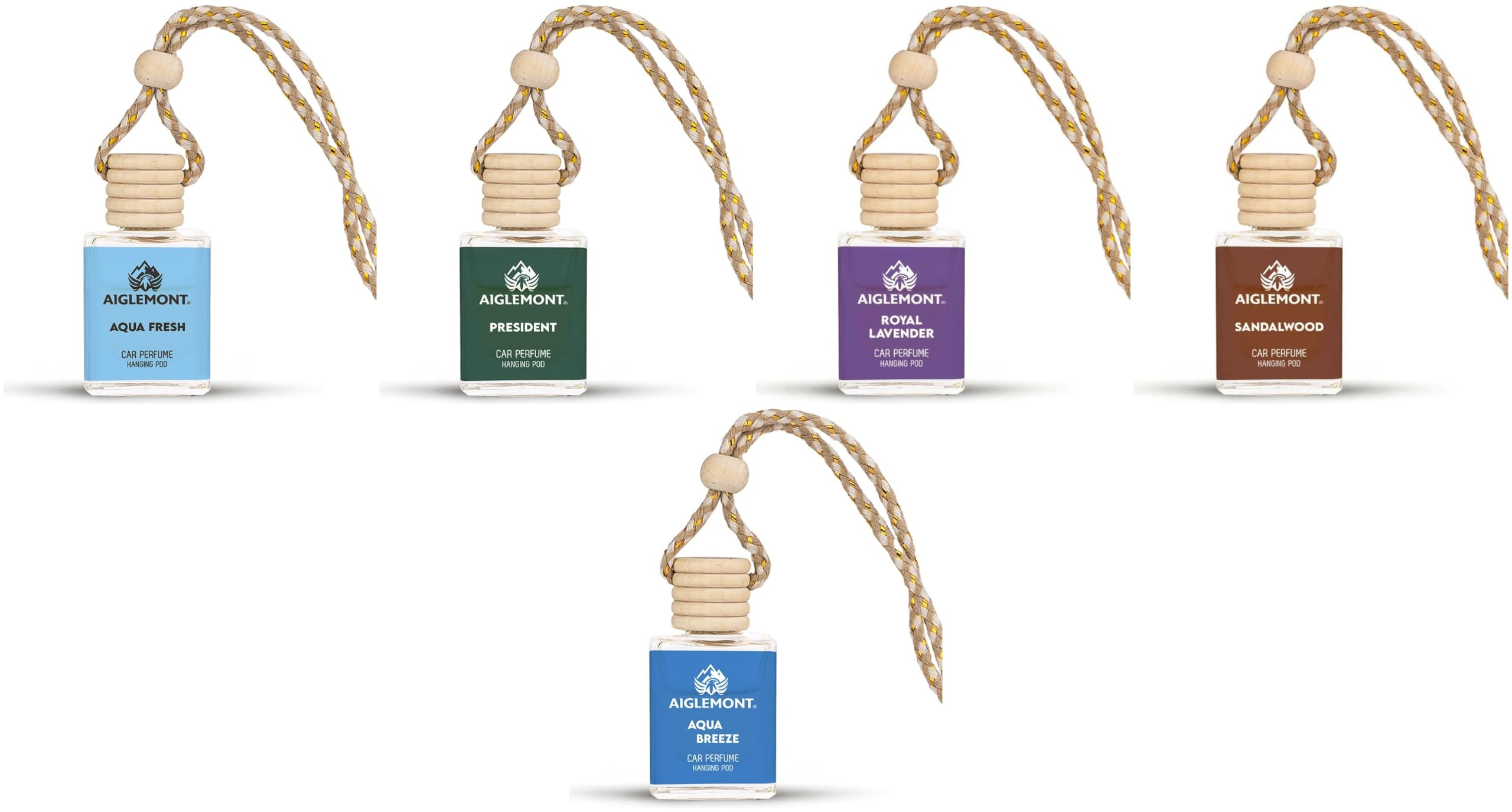 Car Perfumes combos | Aqua Fresh+ President + Royal Lavender+ Sandalwood+ Aqua Breeze| Combo of 5 | 10 ml Each-image-25