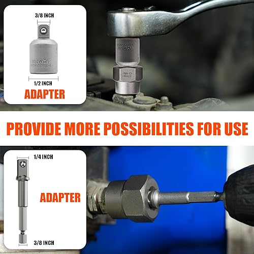 Miniatura 6 de Kit extractor de pernos de 41 piezas y juego de extractor de tornillos pequeños, herramienta extractor de pernos Ez Out con 5 adaptadores