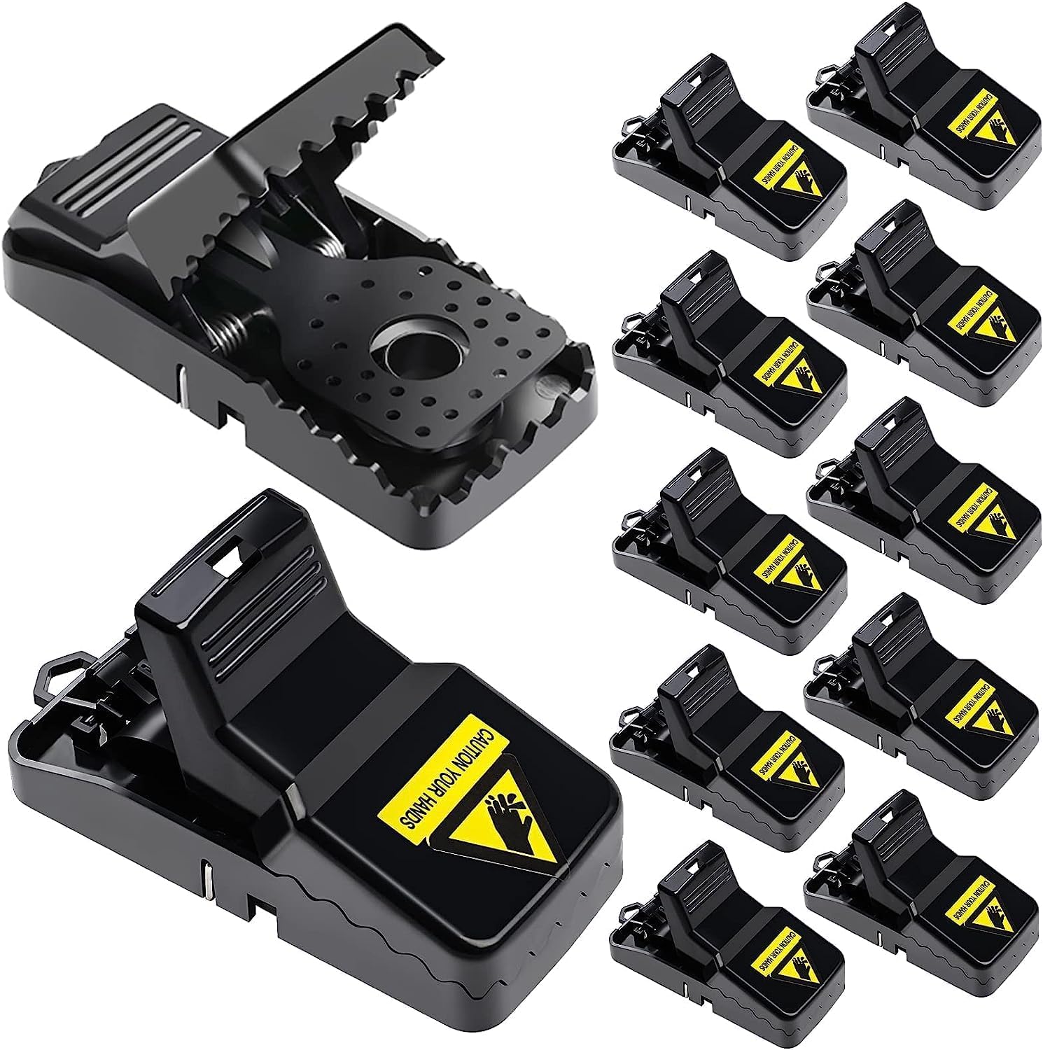 Mouse Traps Indoor for Home Small Mouse Trap for House Mice Snap Trap Effective Sanitary Quick Mouse Catcher - 12 Pack, black, jd-001