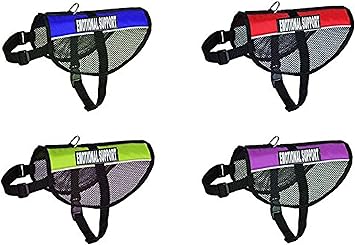 Emotional Support Service Dog mesh Vest Harness Cool Comfort. Purchase with 2 Reflective Emotional Support pathces. Please Measure Your Dog Before Ordering Girth 8-10", Red