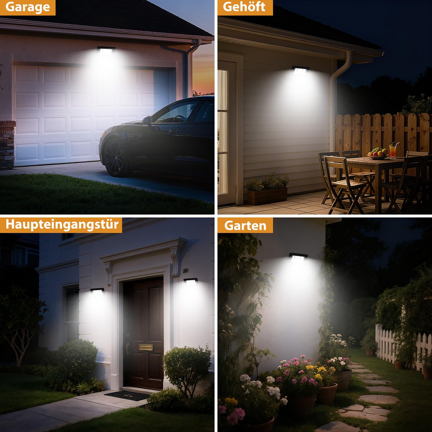 vighep 30W LED Strahler mit Bewegungsmelder Außen, 3000LM Superhell LED Fluter Außenleuchte 6500K Kaltweiß, IP65 Wasserdicht Scheinwerfer Aussen für Garten Garage Hinterhof Hof-2 Stück
