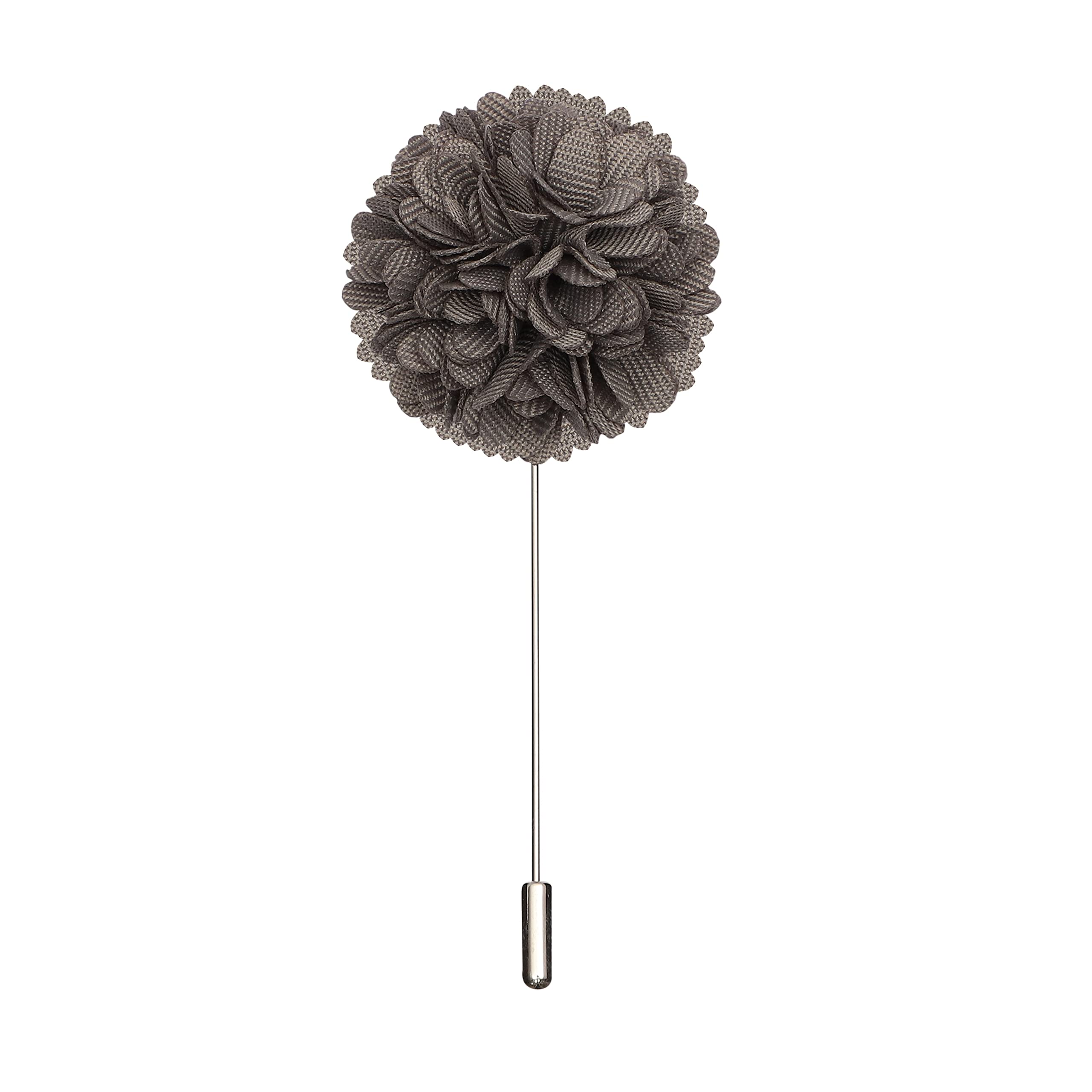 peluche Petal Whispers Grey Floral Brooch For Men-picture-23