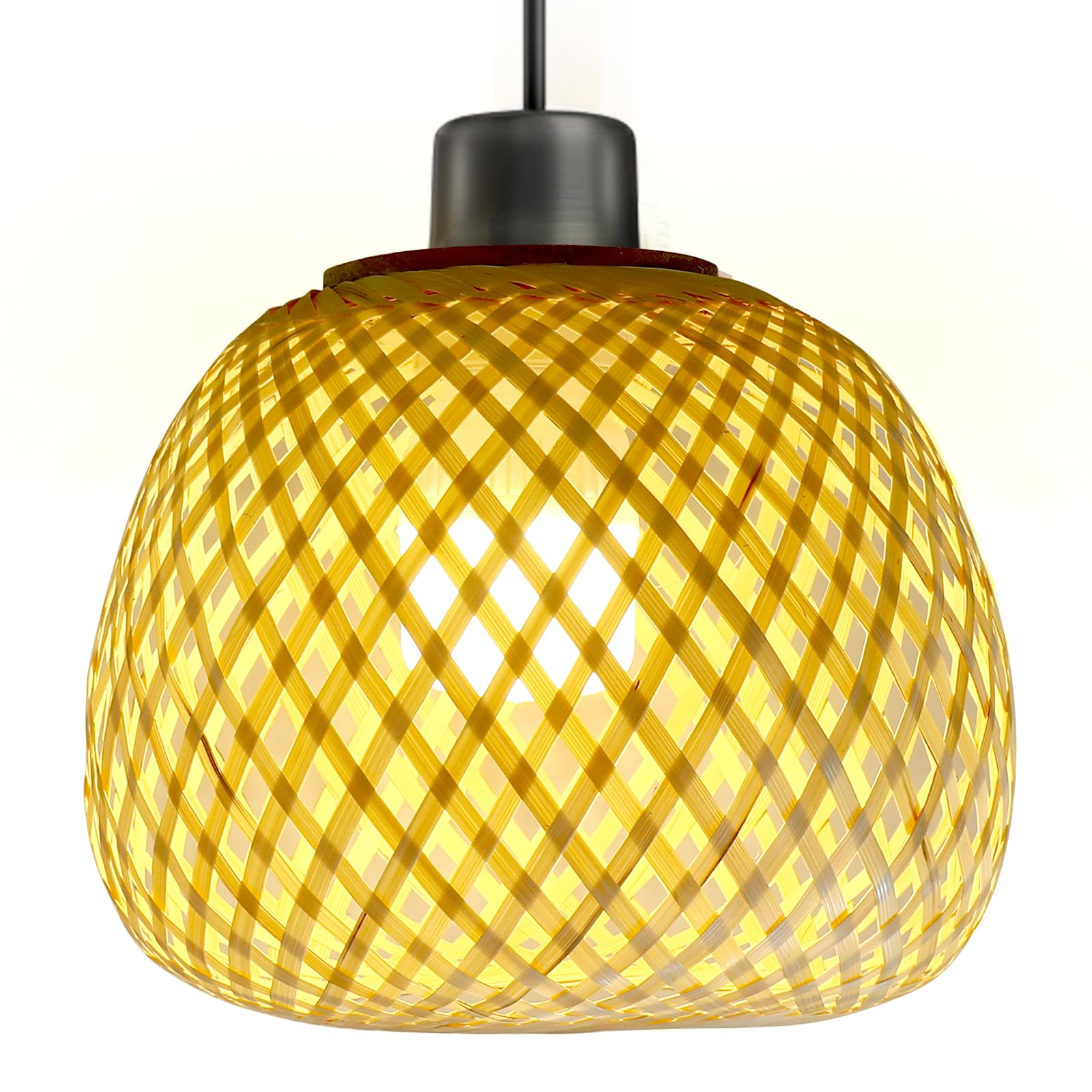 Amazon.co.jp: DECHOUS 竹編みライトシェード 照明カバー 電球