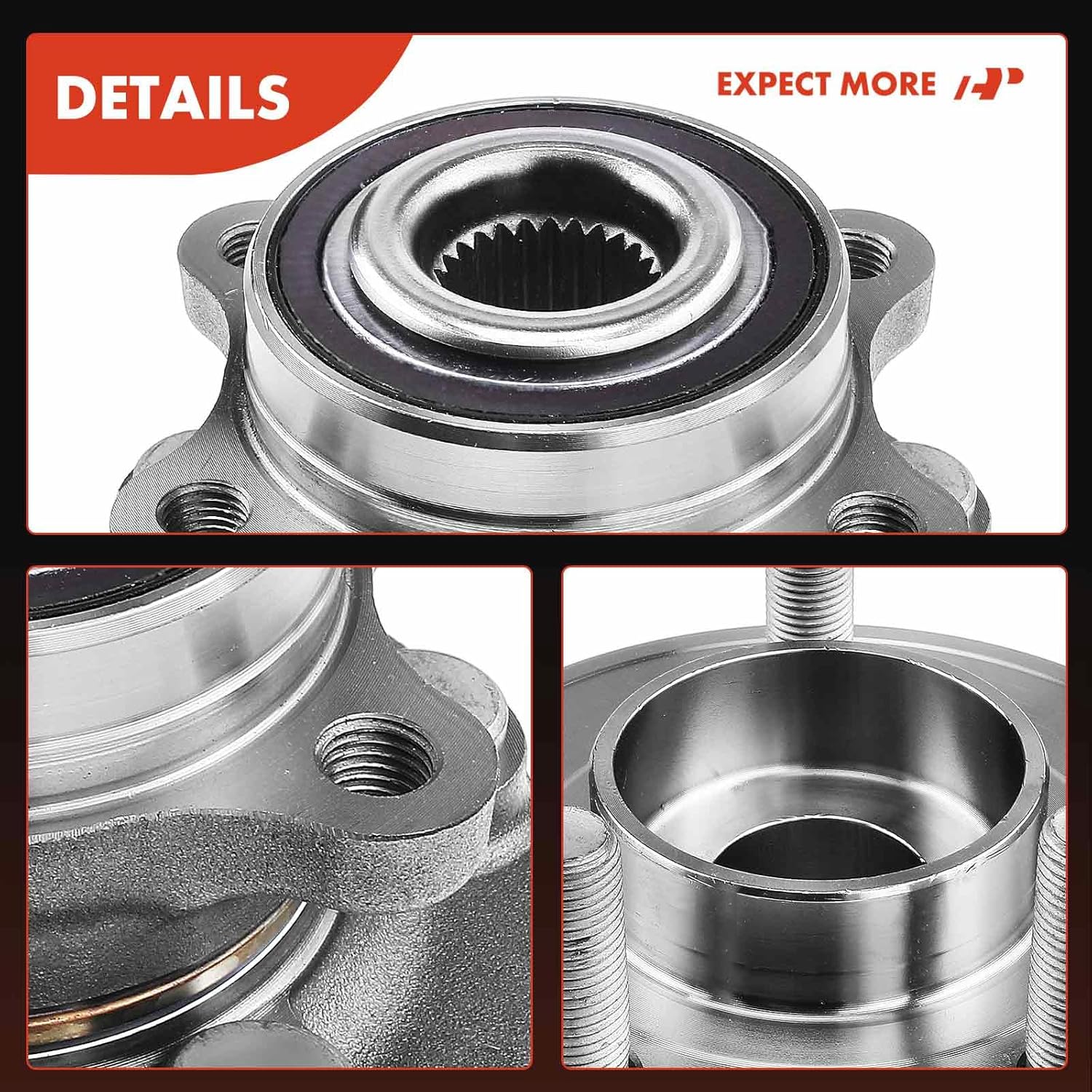 A-Premium 2 x Rear Wheel Bearing and Hub Assembly with 5-Lug Compatible with Ford Fusion 2017-2018 & Lincoln MKZ 2017-2020