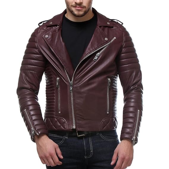 wine coloured leather jacket