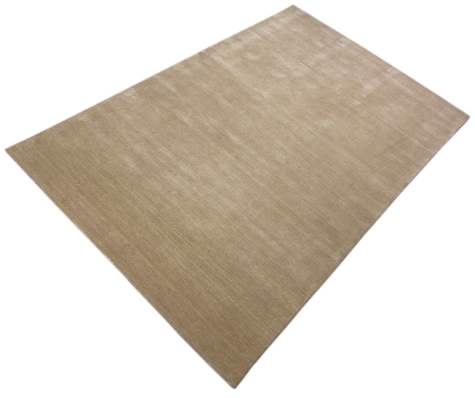 Gabbeh Tapis beige 100 % laine unie tissé à la main G84