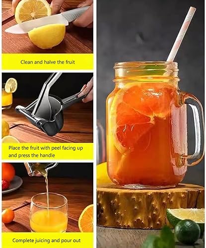 Miniatura 3 de Stainless Steel Lemon Squeezer, Detachable Hand Juicer Orange Juicer Juice Presser Manual for Orange Lemon Lime
