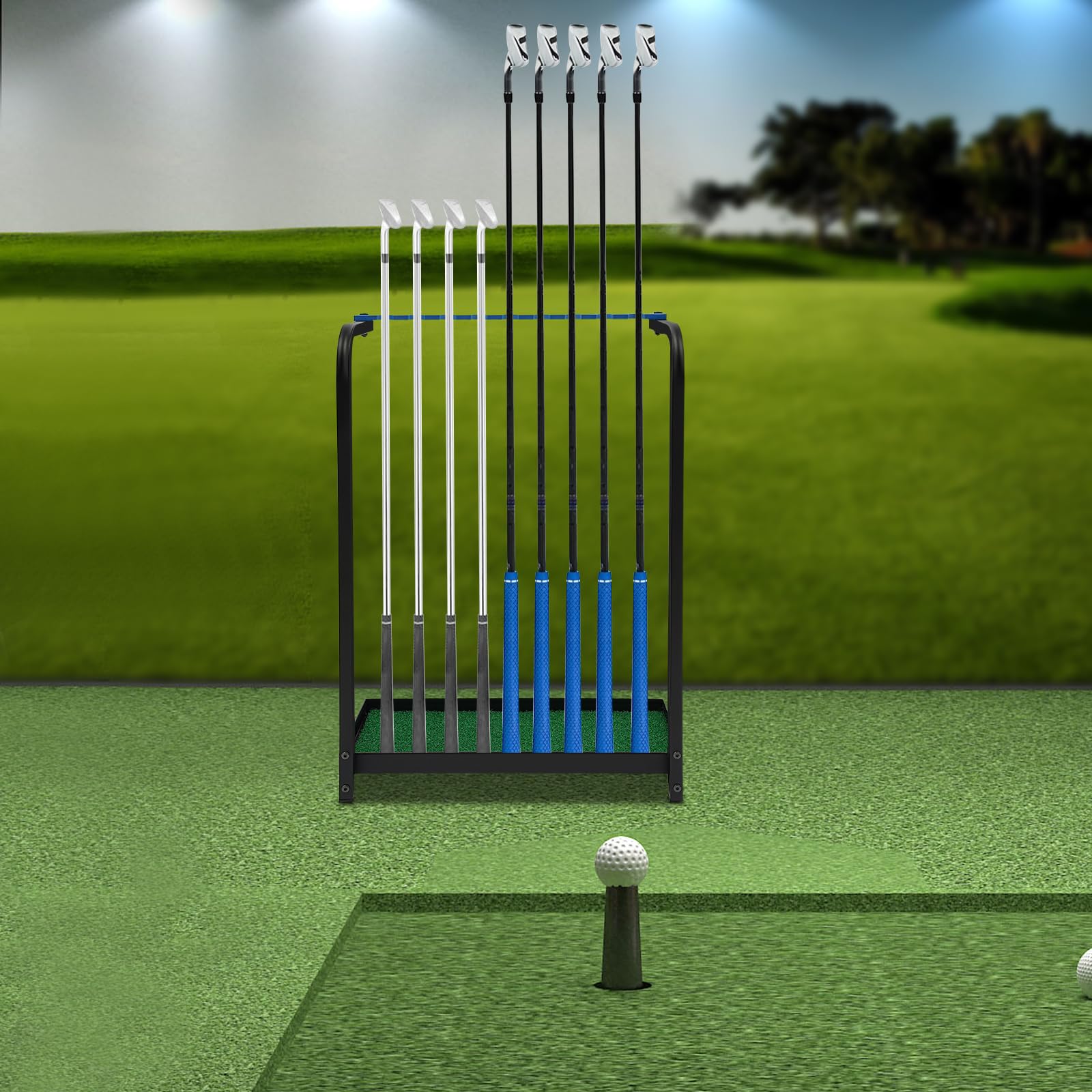 Support de club de golf en acrylique, support de putter de golf, organisateur de clubs de golf, 9 trous, 50 x 27,5 x 72 cm