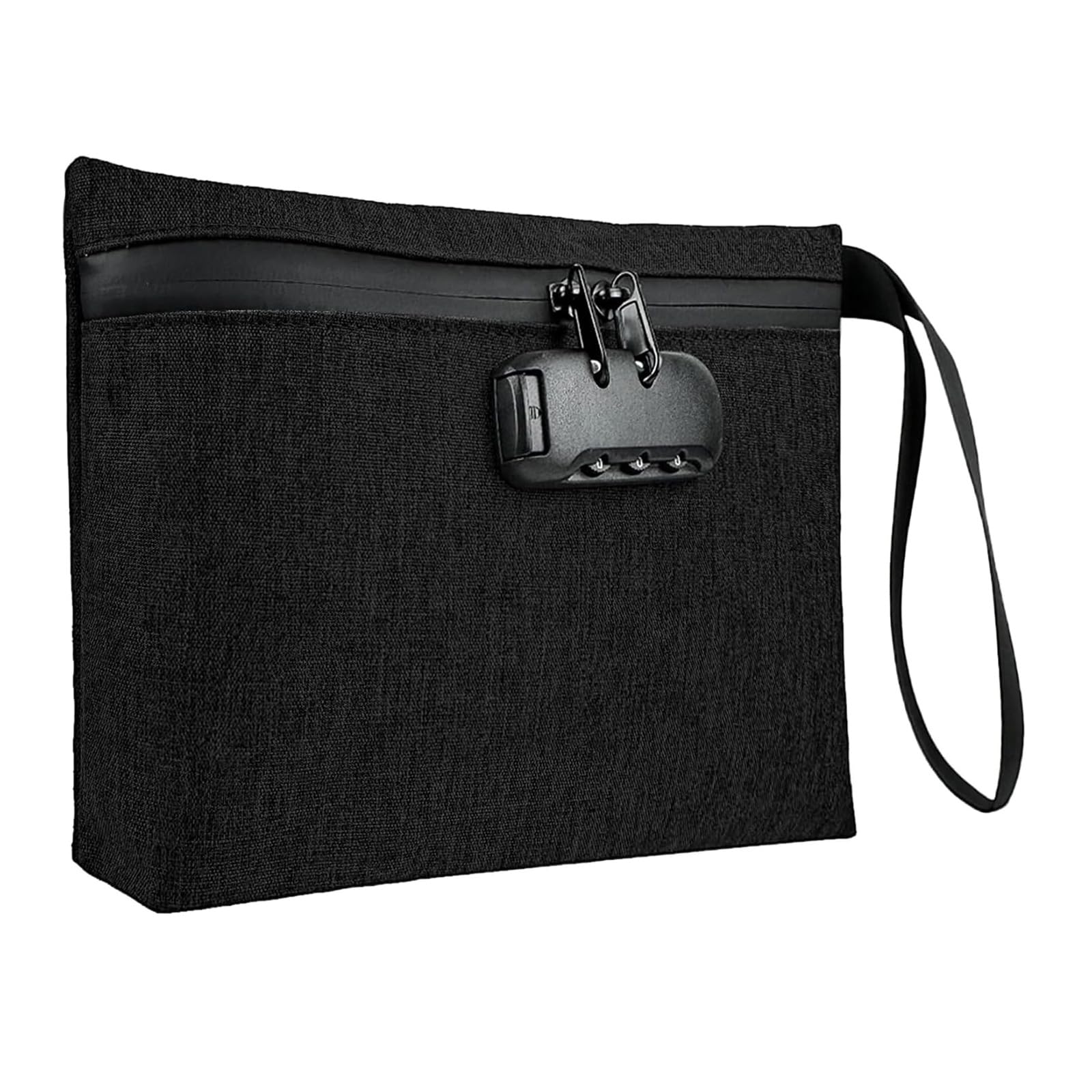 Henygen Black Secure Securable Smell Proof Bag Impermeable Travel Planner With Modifiable Code For Possessions Security Waterproof Against Smell Bag