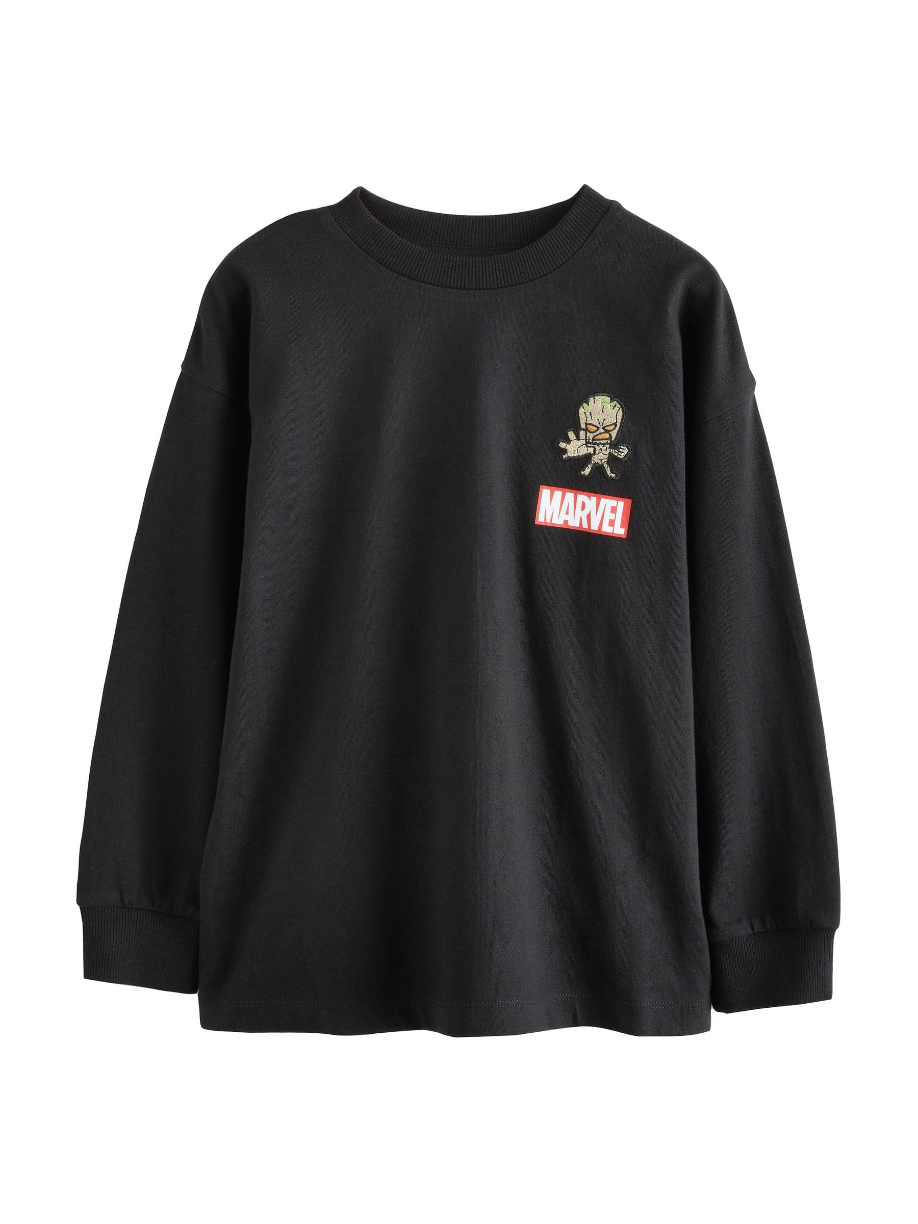 NEXT Groot Langarm-T-Shirt – Guardians of the Galaxy, Schwarz, Jungen (3-16 Jahre)