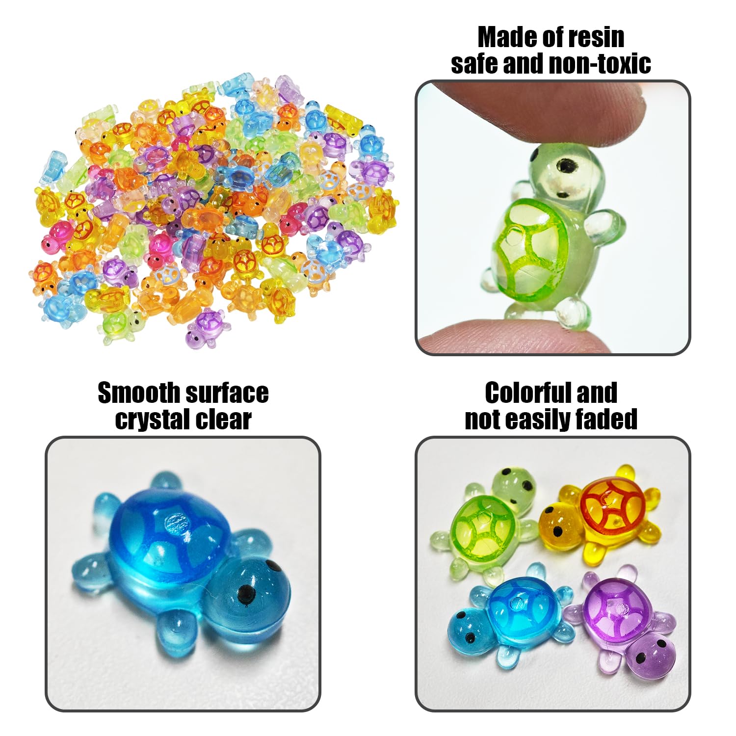 EOWVISN 100 Pieces Resin Glow-In-The-Dark Turtle, Turtle Resin Statue, Mini Turtle Ornaments - Image 3