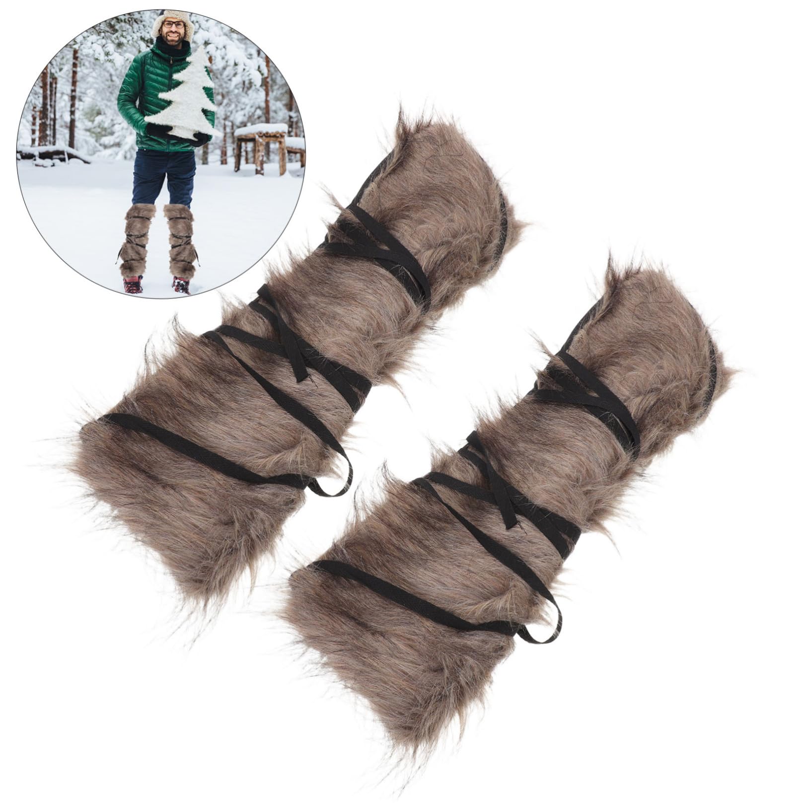 Scaldamuscoli Vichinghi Medievali un Paio in Pu per Cosplay Invernale | Coprileg, Stile Vintage Autentico, Copertura Extra per Stivali, Protezione da Vento e Freddo