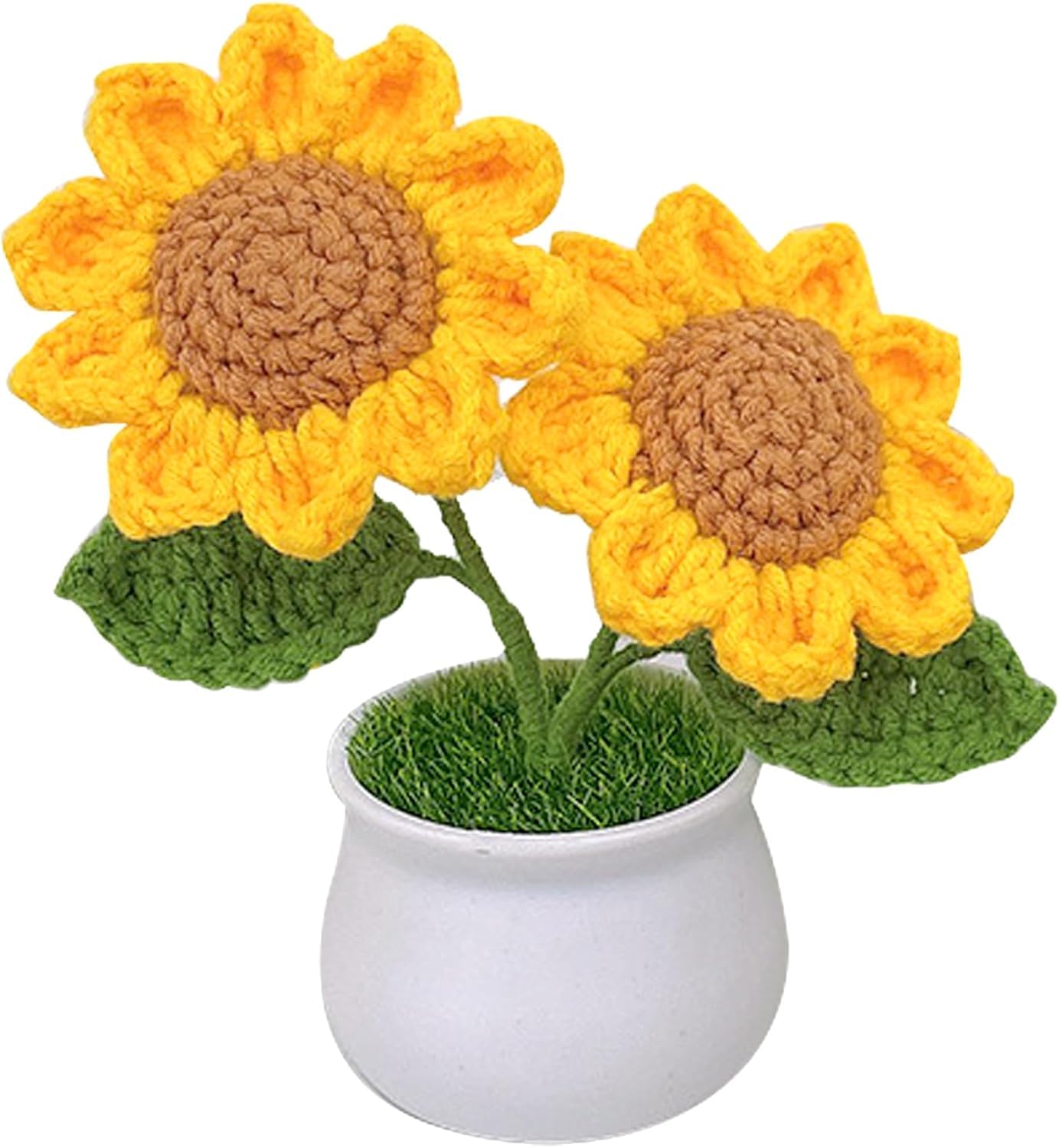Vikrami lighting Sunflower Gift for Women Emotional Support Plant,Sunflowers Flowers Realistic,Crochet Flower Bouquet,Sunflower Crochet Flower for Easter Sunday Birthdays And Graduation Season
