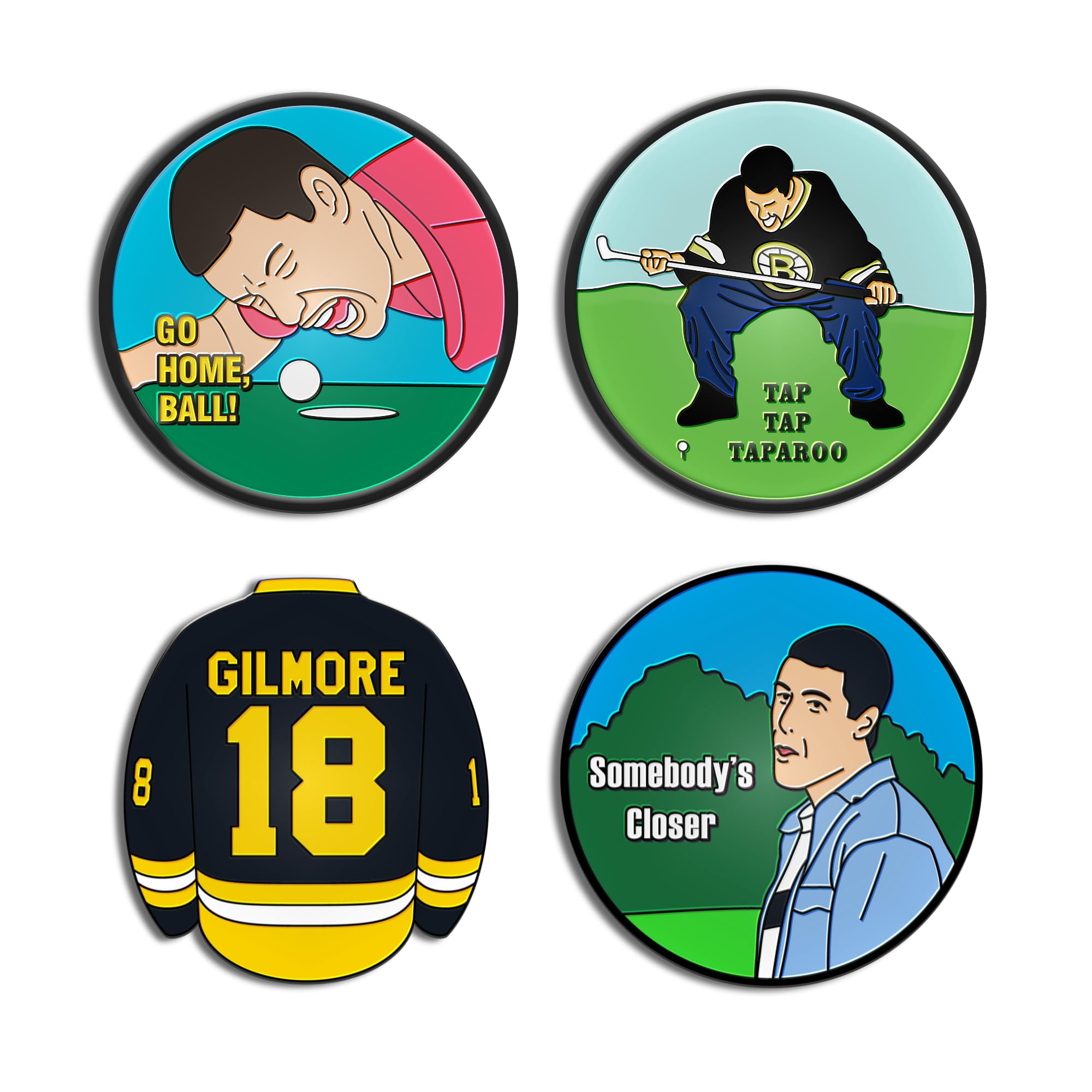 Golf Ball Marker Gift Set - Happy Gilmore Full Ball Markers (Postcard)