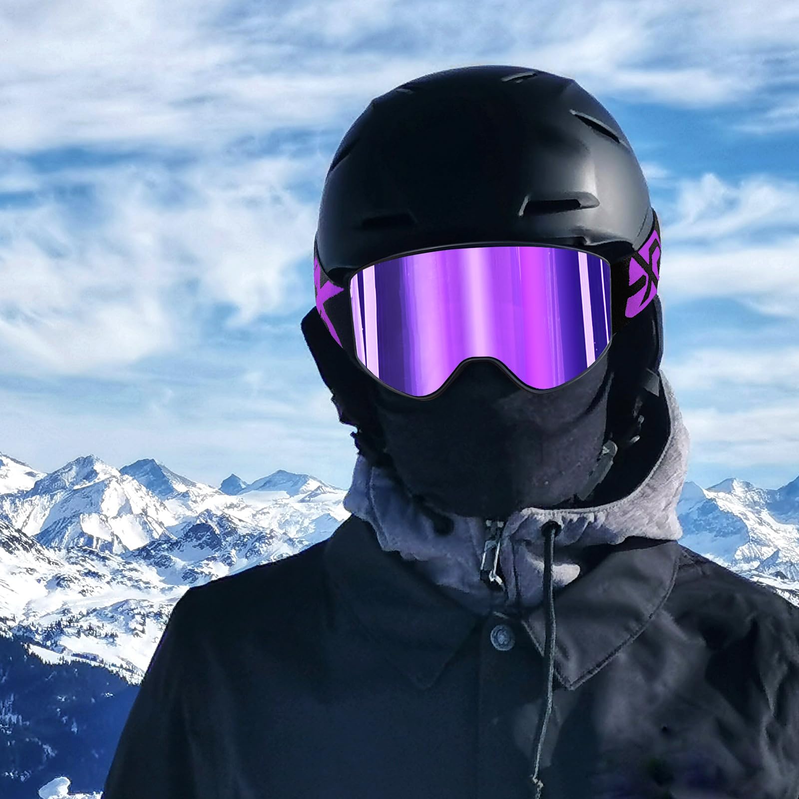 EXP VISION Occhiali da sci Anti Fog Genitore-Bambino di occhiali da neve Protezione UV OTG Occhiali da snowboard per giovani, ragazzi, ragazze, uomini, donne
