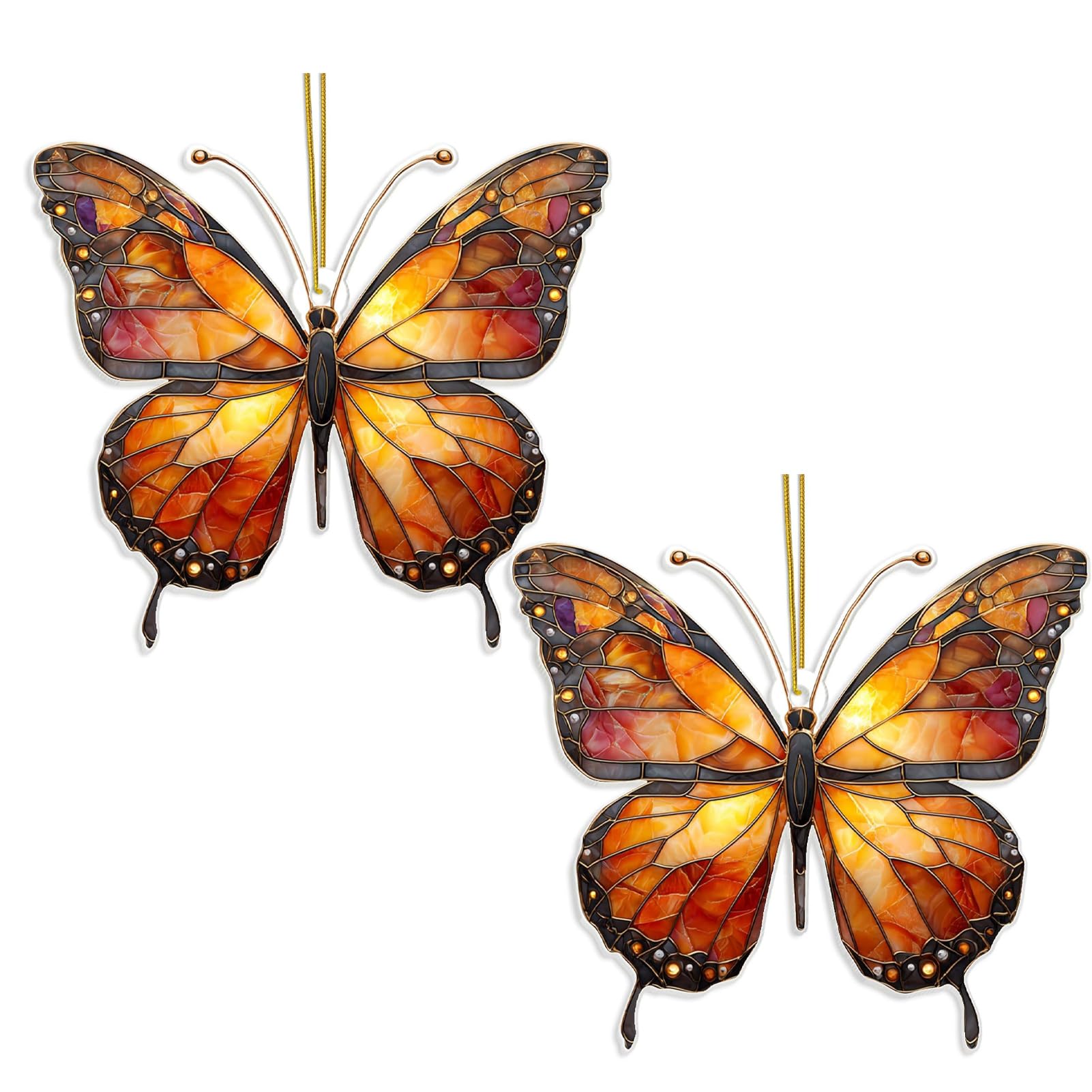 QUILSTM Animal Christmas Ornaments Butterfly Figurines Lightweight Figurine For Home Decor Double Sided Painting Squirrel Ornament Multifunctional Cute 2D, butterfly