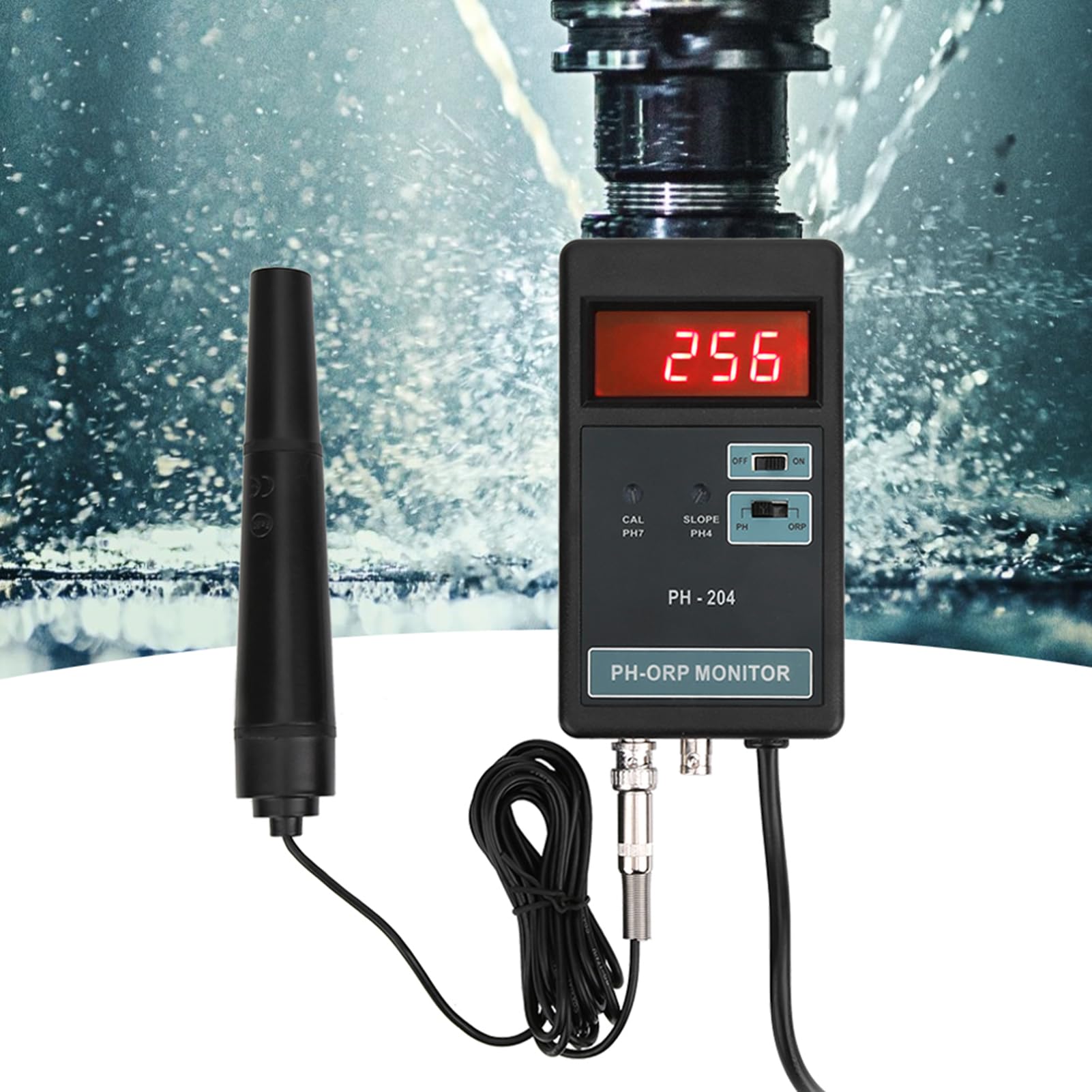 Equipo de Monitoreo del Probador del Monitor de Control de Temperatura PH/ORP, Equipo de Monitoreo con Pantalla Digital de 4 LED, con Función de Bloqueo de Datos, para