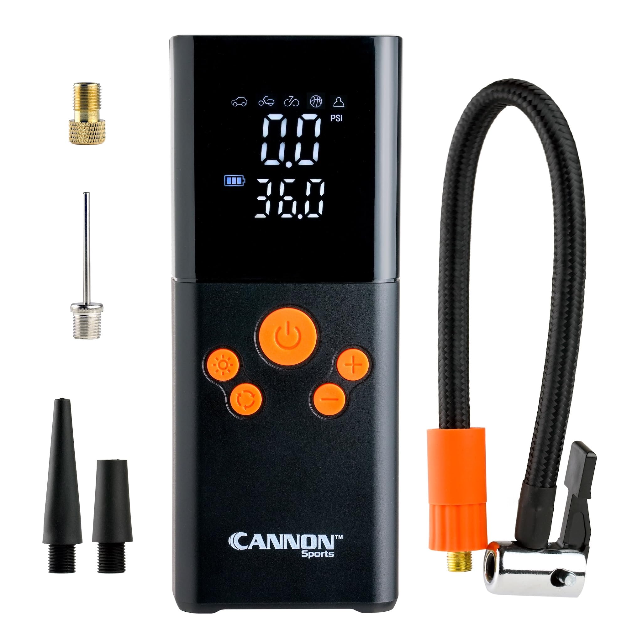 Multi-Purpose Electric Ball Pump – 150 PSI Portable Air Compressor – Rechargeable Fast Air Pump with LED Light for Basketball, Football, Soccer, Volleyball, All Sports Balls & Tires