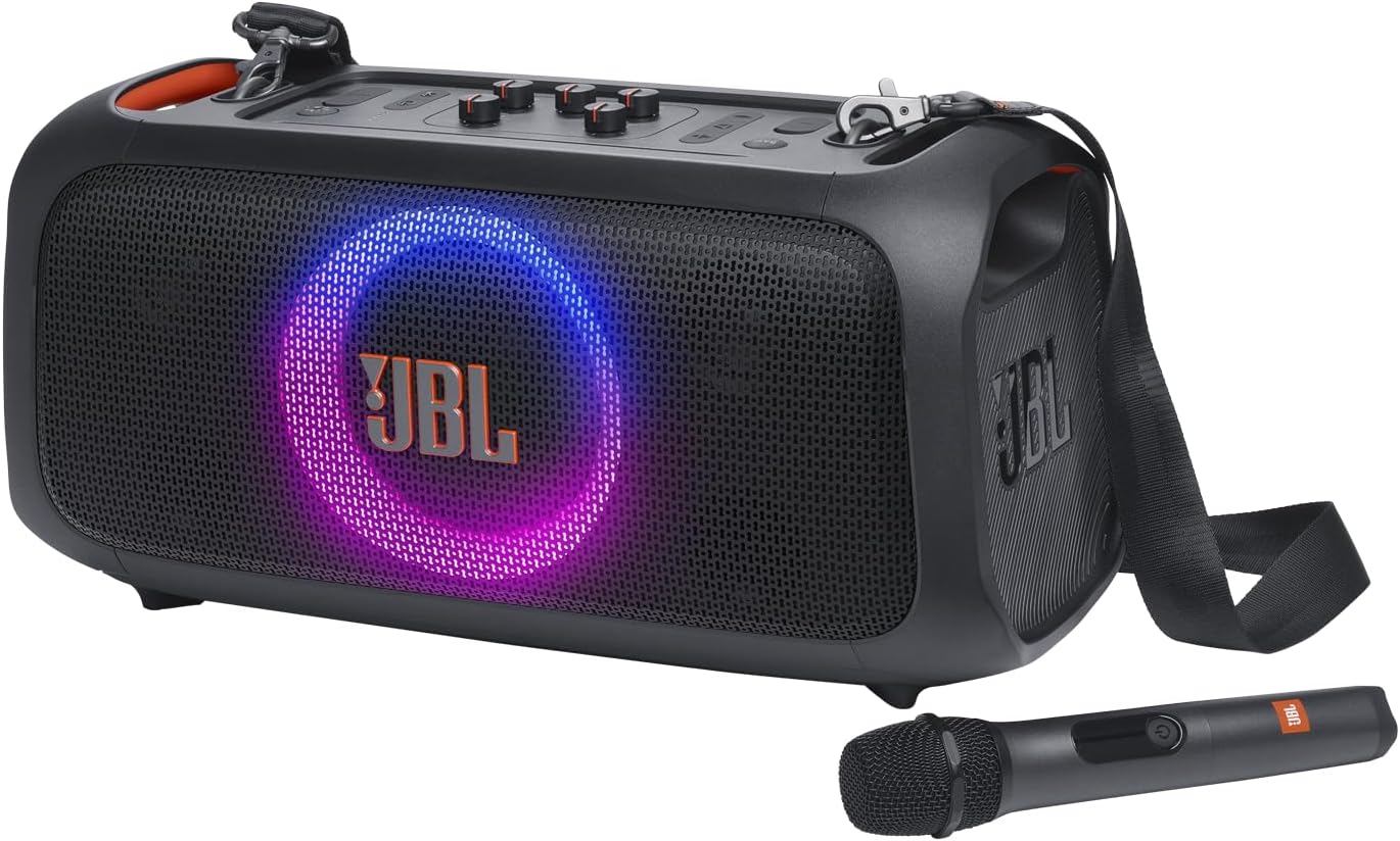 PartyBox On-The-Go Essential Portable Bluetooth Light Effect Speaker, 100W Power, 6 Hour Playback, IPX4 Splash Resistant - Black