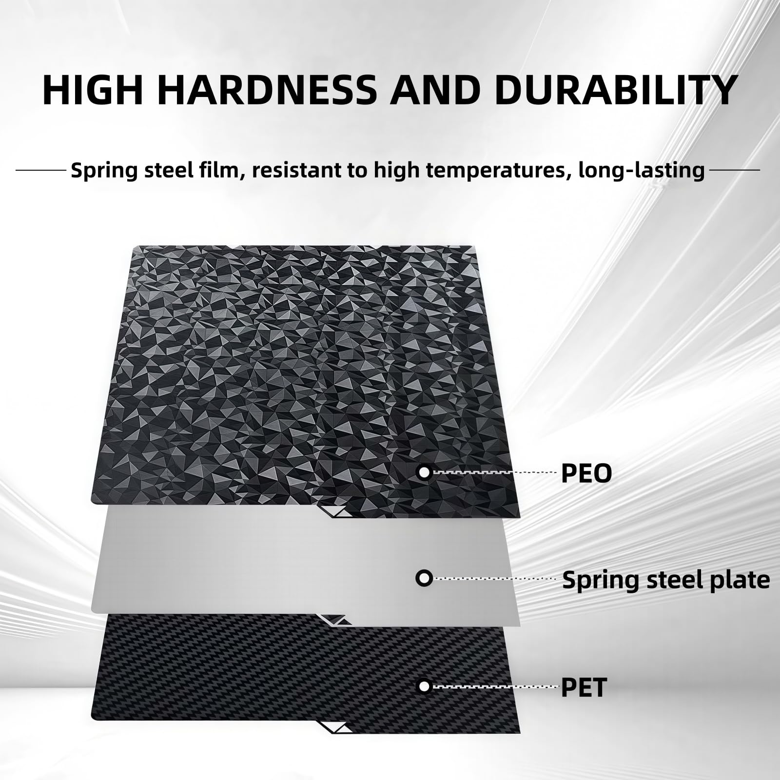 264 x 276 mm printplaat, dubbelzijdig getextureerd, PEO PET voor Anycubic Kobra S1/Kobra S1 Combo 3D-printer, Spring Steel printbed, koolstofvezel Small Diamond PLA Plaat