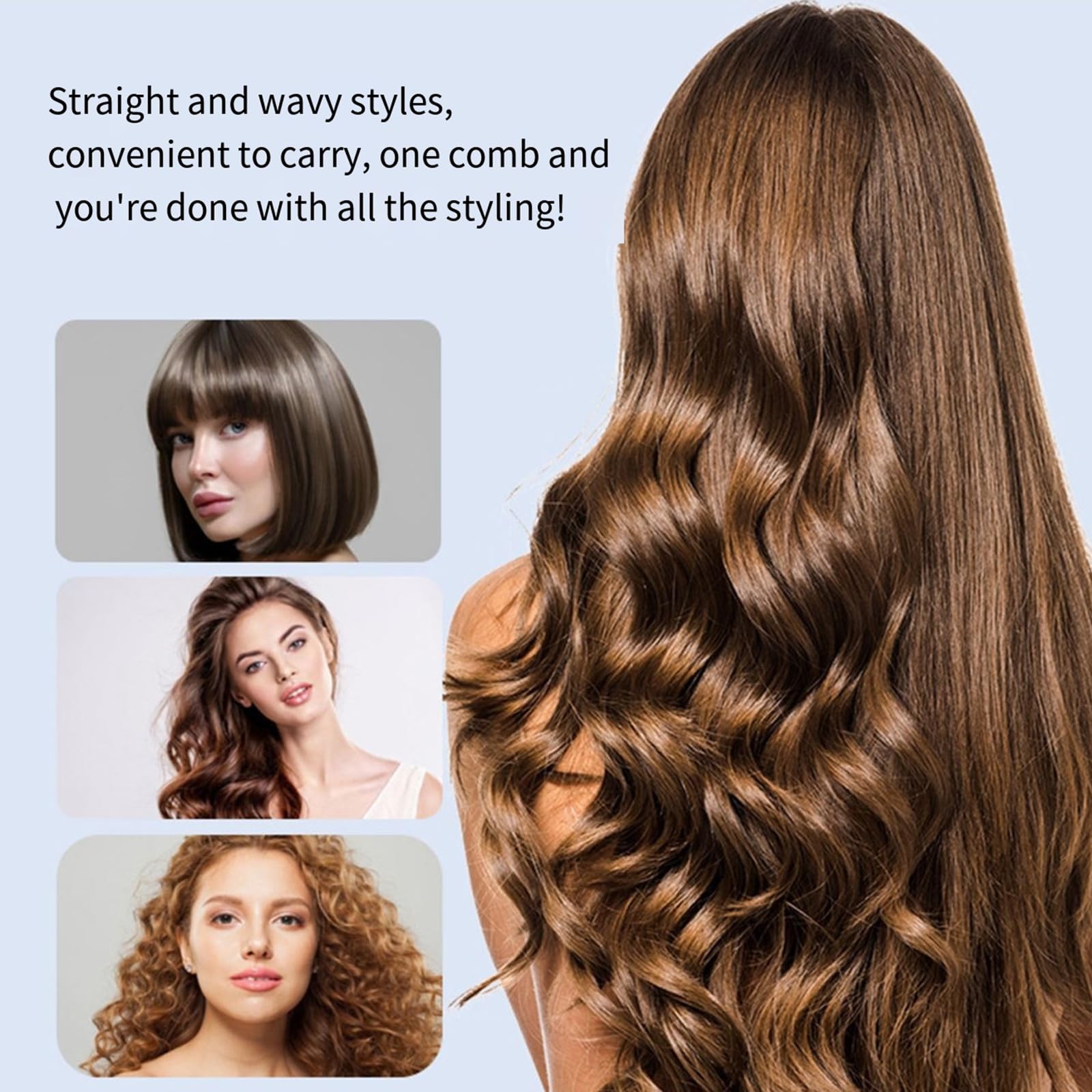 Pettine ionico compatto per lo styling dei capelli con copertura