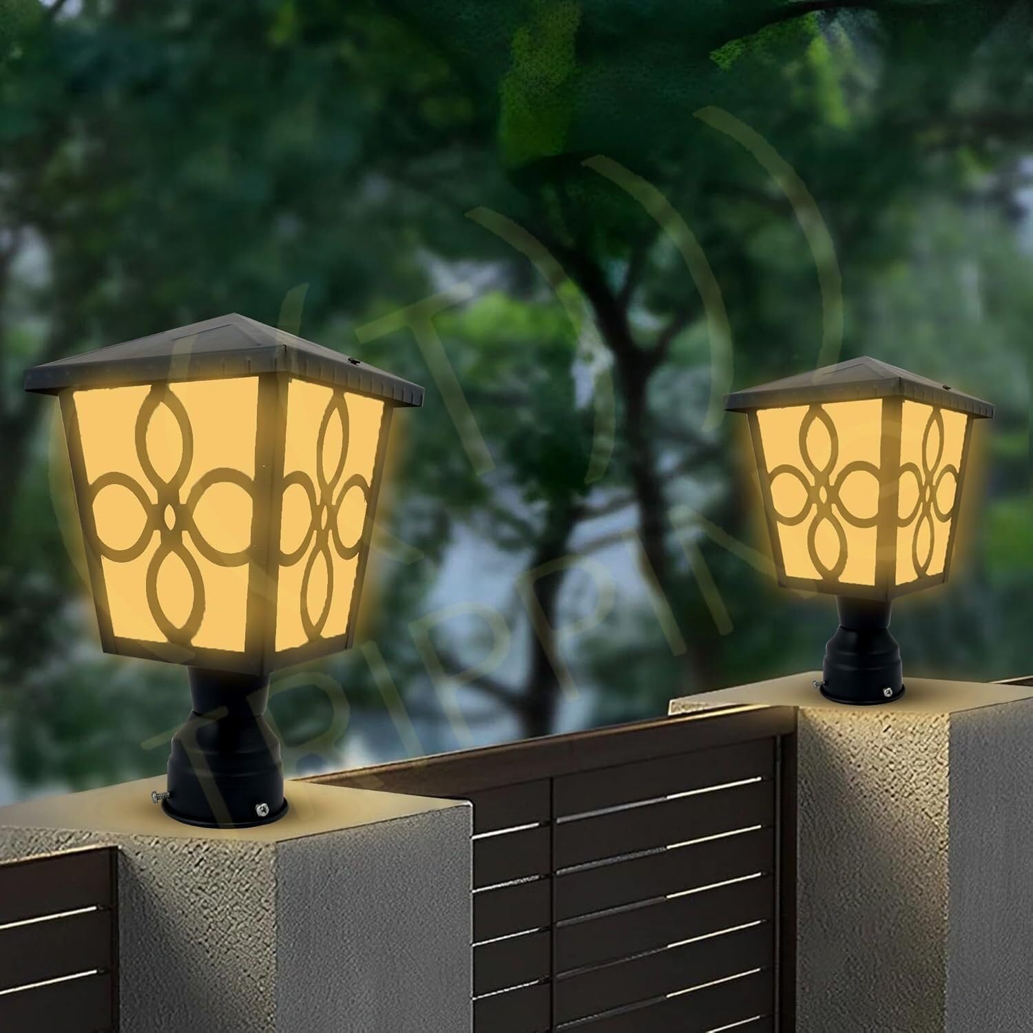 Areezo Waterproof Black Hut Design Outdoor Gate Light for Pillar and Boundary Wall – Black Finish (Bulbnot Incl.) (2 Piece)-image-40