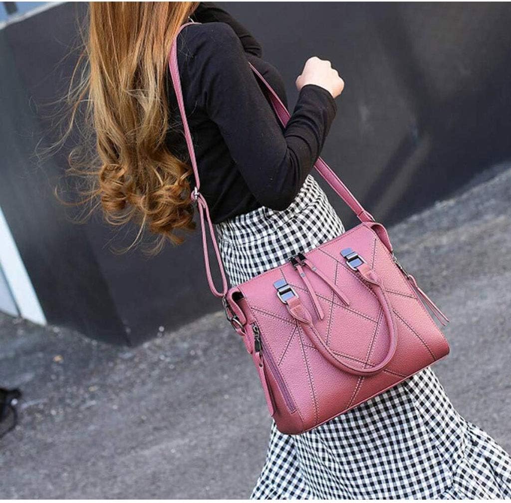 Handbag， bag,Handbag Lychee Stitching Large Capacity PU Women's Bag Shoulder Bag Fashion Commuter Messenger Bag Multi-Pocket Capacity