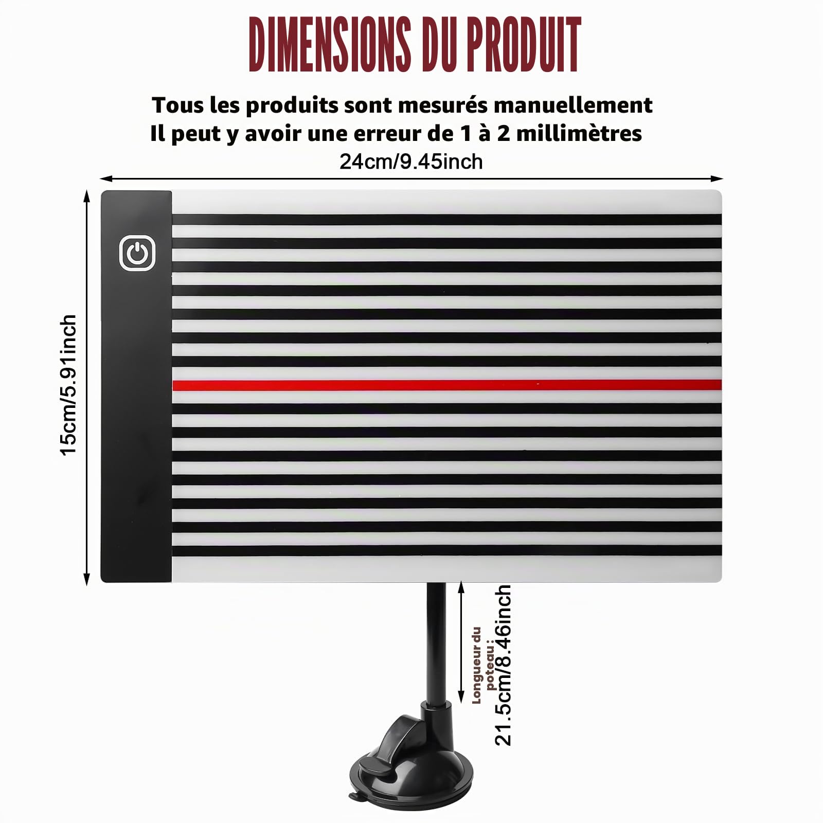 Kit d'éclairage pour réparation de bosses sans peinture, outil de réparation de bosses à LED, support réglable, lampe de test de bande de carrosserie et tableau réflecteur LED Paintless Body Repair