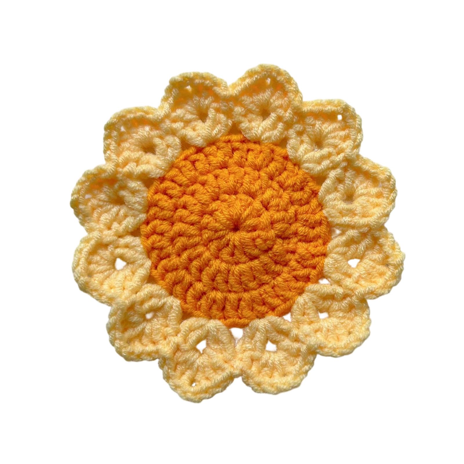 ZEPFJHE Handwoven Yarn Coasters Multipurpose for Hot Drinks and Table Protections Versatile Coasters for Hot Beverages