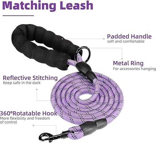 Miniatura 2 de PUPTECK Arnés sin tirones para perro, tamaño mediano, arnés reflectante ajustable con asa de fácil control, cómodo y suave acolchado para perros