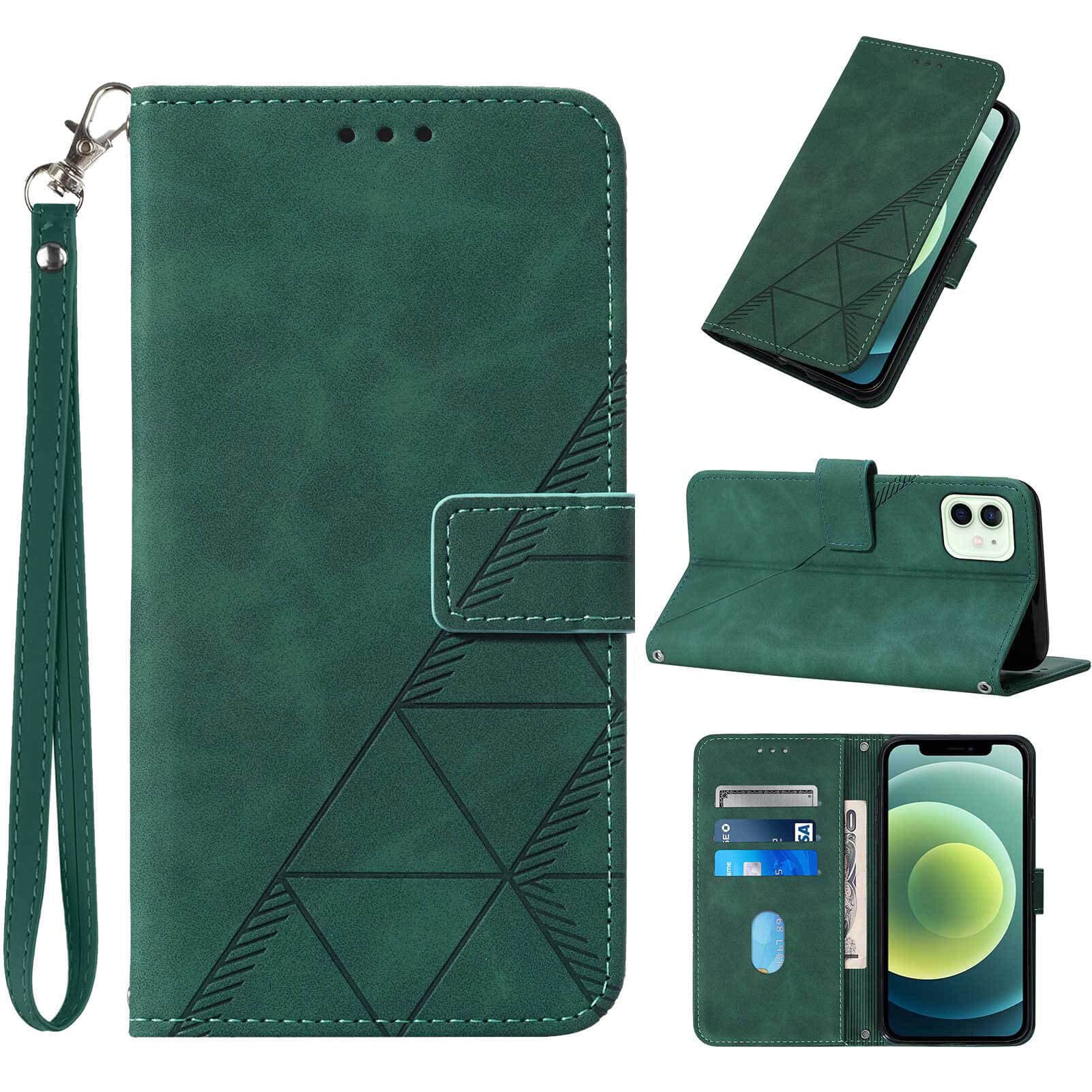 Moment Dextrad for iPhone 12 Wallet Case/for iPhone 12 Pro Wallet Case,[Kickstand][Wrist Strap][Card Holder Slots] TPU Interior Protective PU Leather