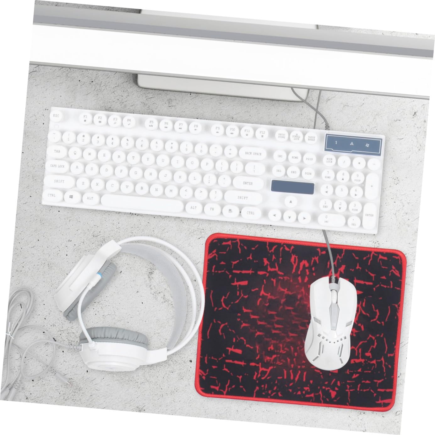 SHINEOFI Tastiera Ergonomica Mouse Combo Retroilluminato e Tappetino per Computer Accessori da Gioco Pronti all Uso