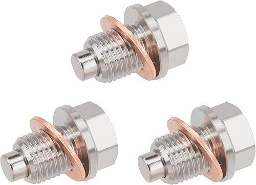 Dsnaduo 3 tapones magnéticos de drenaje de aceite para motor de acero inoxidable M14x1.5, para Honda Accord Civic CR-V Odyssey Ridgeline, Acura Ford